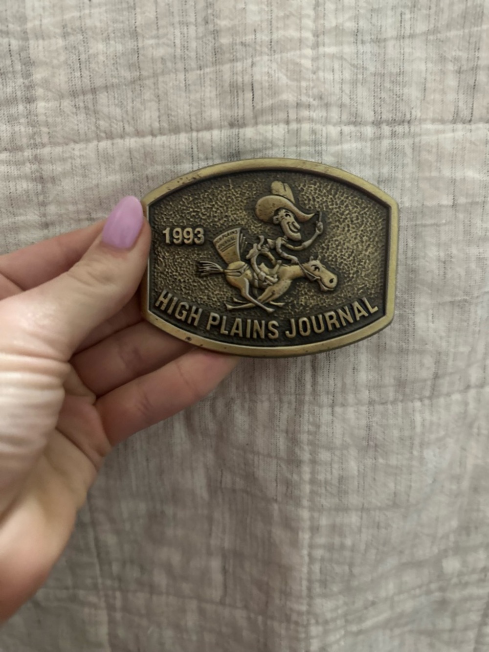 High Plains Journal 1993 Vintage Brass Belt Buckle